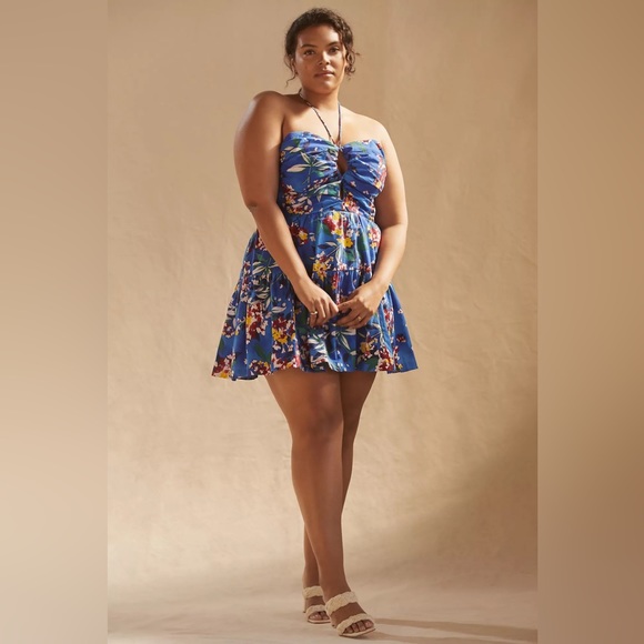 Anthropologie Emily Floral Halter Mini Dress - Picture 7 of 17